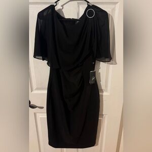 Adrianna Papell Black Long Sleeve Dress